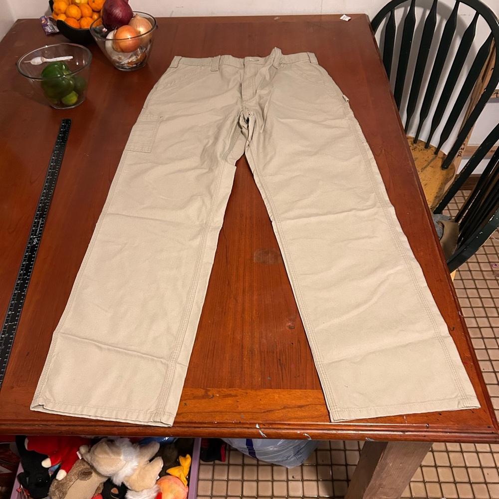 CarHartt Loose Original Fit Canvas Work Dungaree Mens Size 38x30 B151 Tan New!